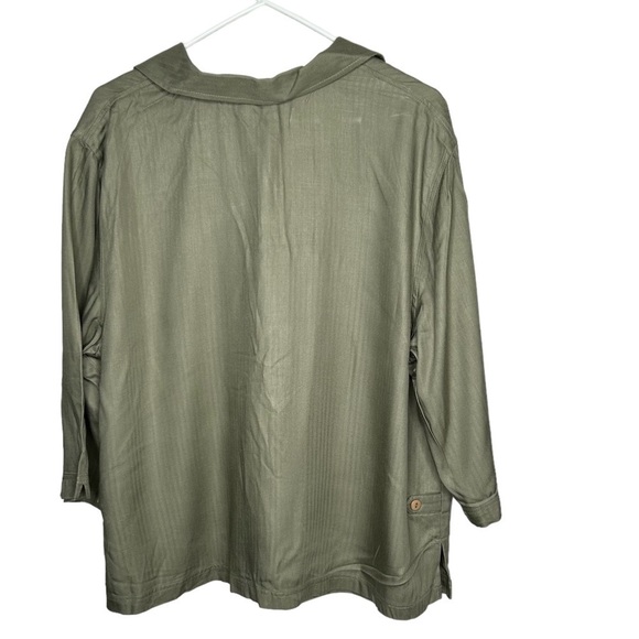 New Cafe Paradise Women’s Button Up Blouse Size 1X Green BNWT - Picture 4 of 4